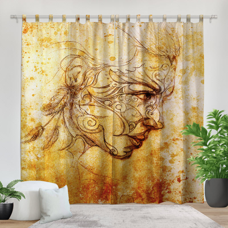 Fotovorhang: Zeichnung Mystische Frau