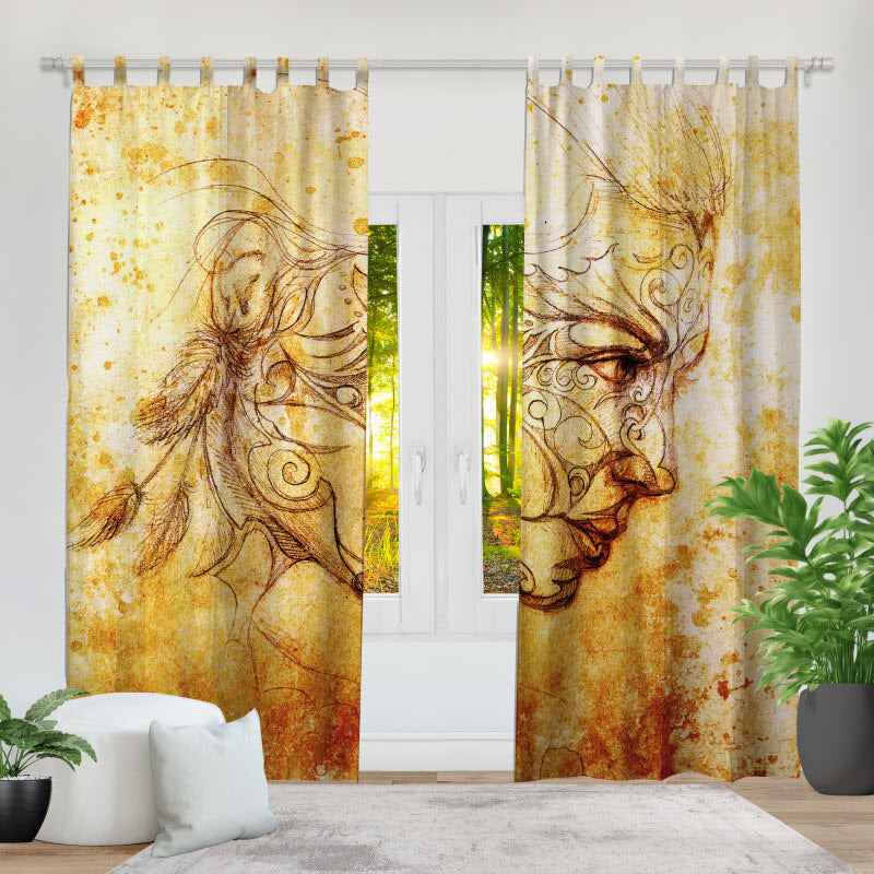 Fotovorhang: Zeichnung Mystische Frau