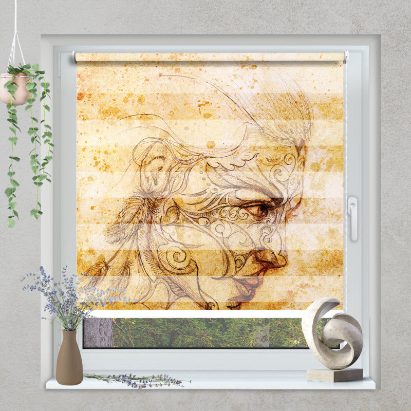 Klemmfix Doppelrollo mit Motiv: Zeichnung Mystische Frau