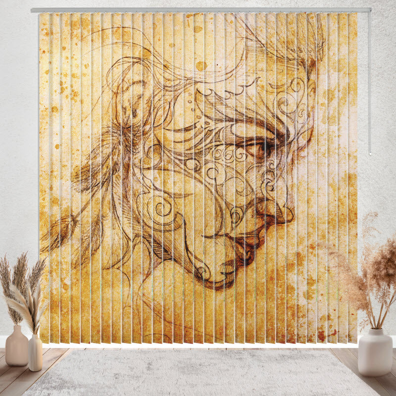 Lamellenvorhang mit Motiv: Zeichnung Mystische Frau