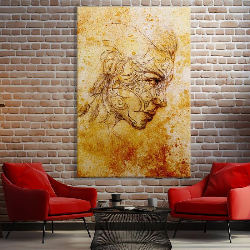 Leinwand mit Motiv: Zeichnung Mystische Frau