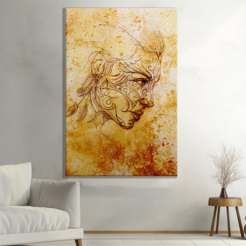 Leinwand mit Motiv: Zeichnung Mystische Frau