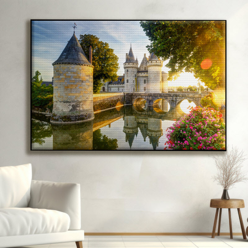 Akustikstoff mit Motiv: Schloss Loire Tal