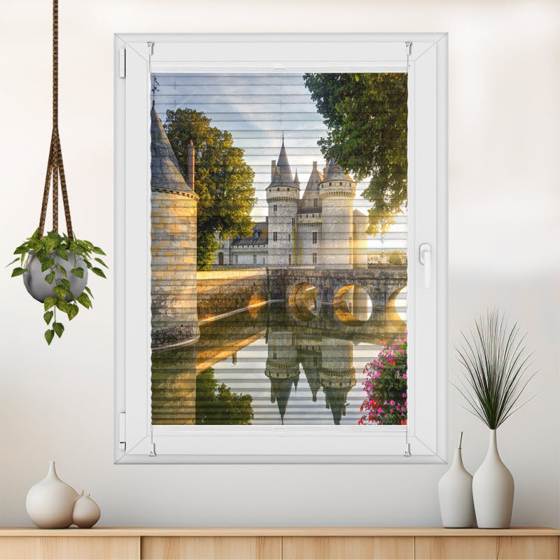 Wabenplissee mit Motiv: Schloss Loire Tal