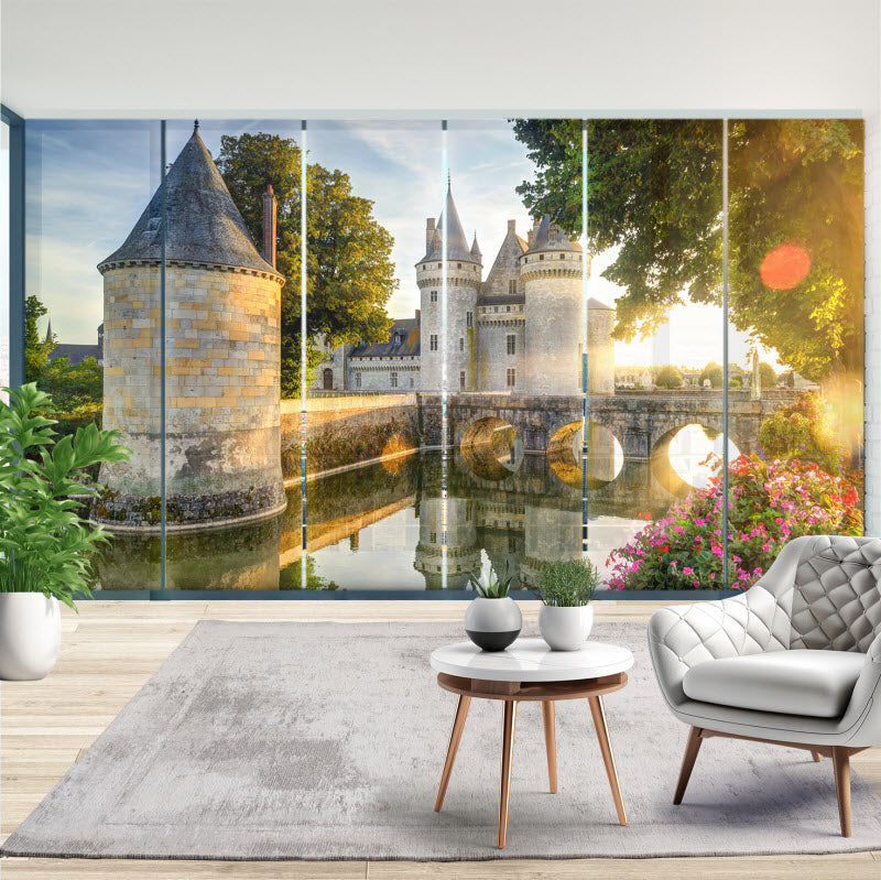 Schiebegardine mit Motiv: Schloss Loire Tal
