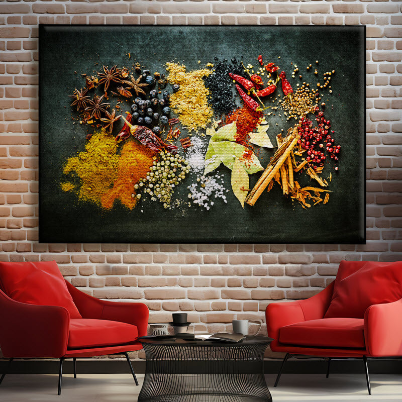 Akustikstoff mit Motiv: Aromatisch Scharfe Gewürze