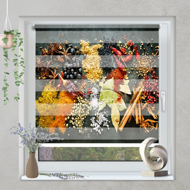 Klemmfix Doppelrollo mit Motiv: Aromatisch Scharfe Gewürze