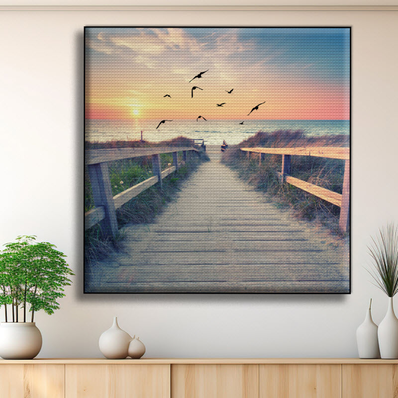 Akustikstoff mit Motiv: Romantischer Abend am Strand