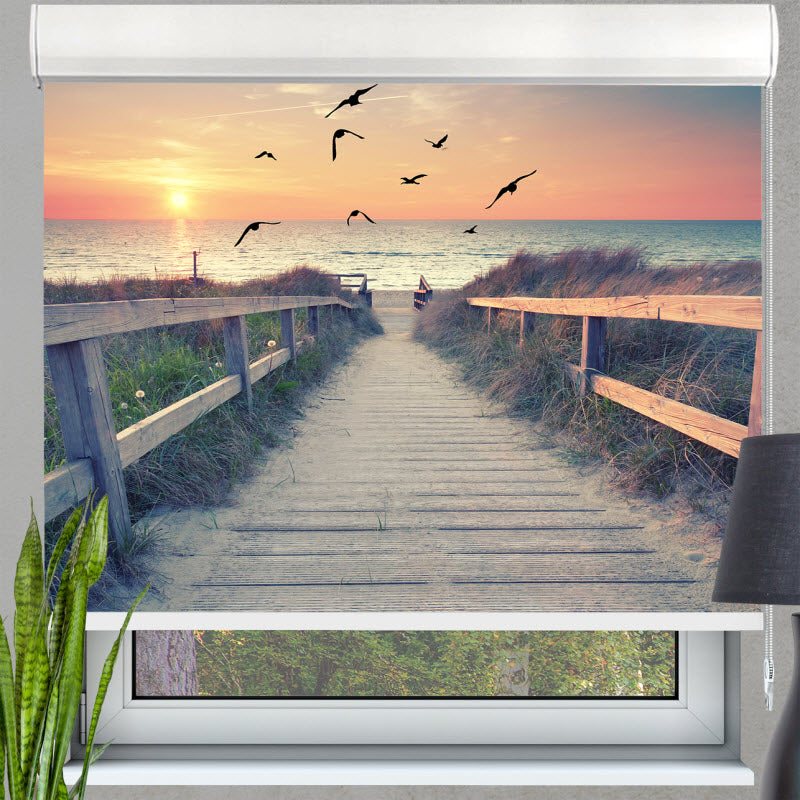Kassettenrollo mit Motiv: Romantischer Abend am Strand