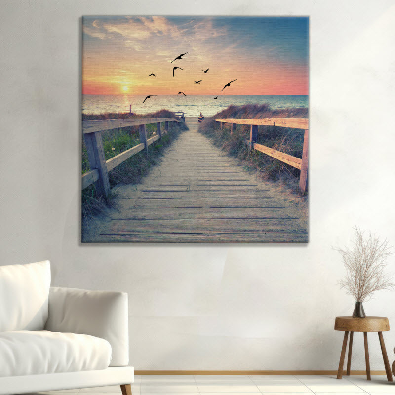 Leinwand mit Motiv: Romantischer Abend am Strand