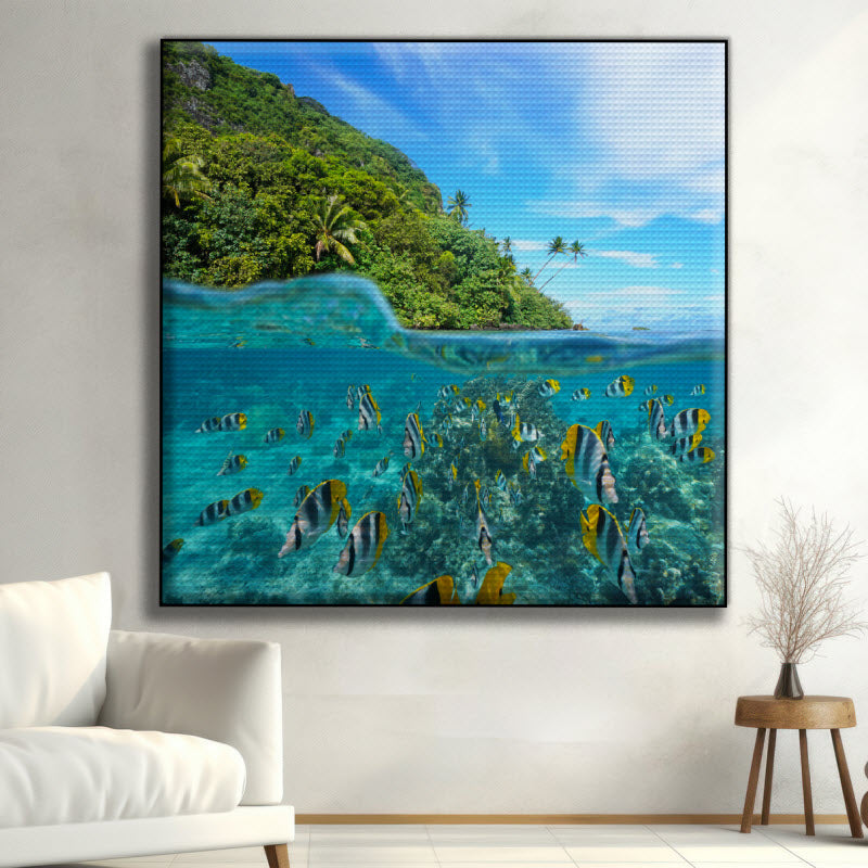 Akustikstoff mit Motiv: Huahine Unterwasser