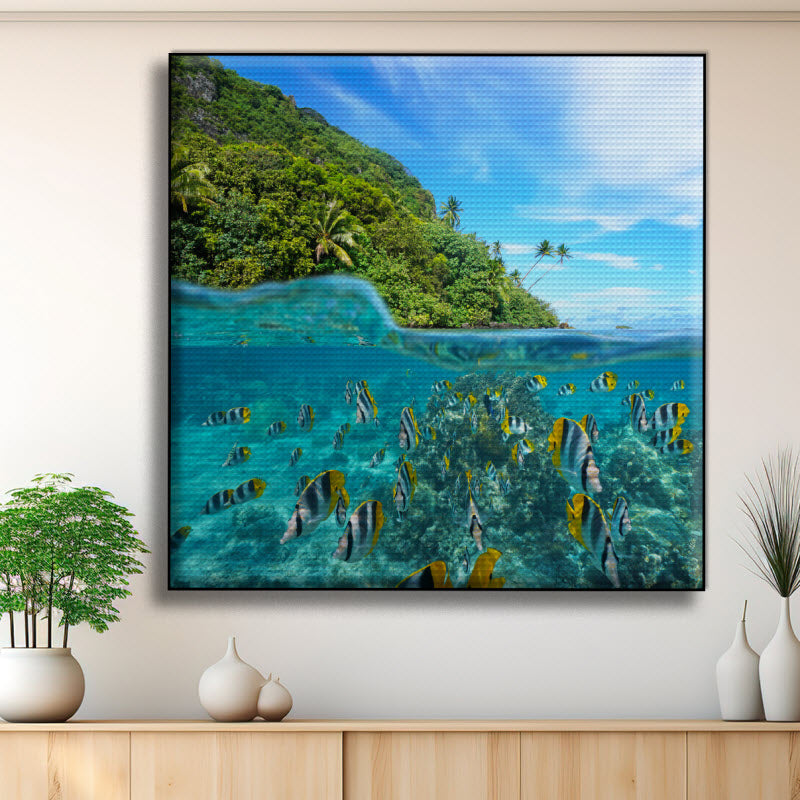 Akustikstoff mit Motiv: Huahine Unterwasser