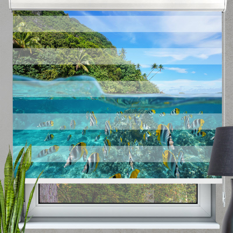 Doppelrollo mit Motiv: Huahine Unterwasser