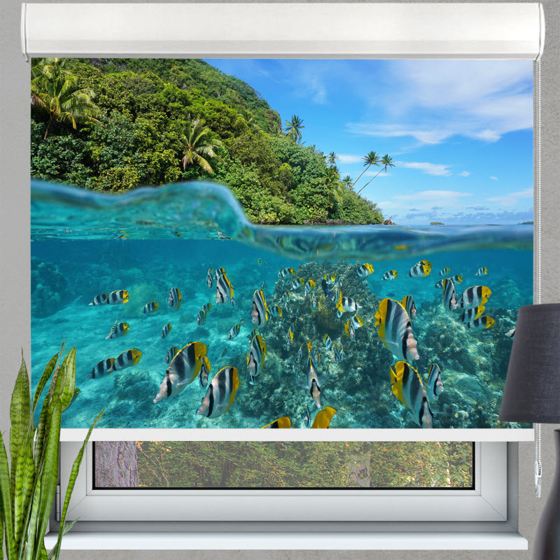 Kassettenrollo mit Motiv: Huahine Unterwasser