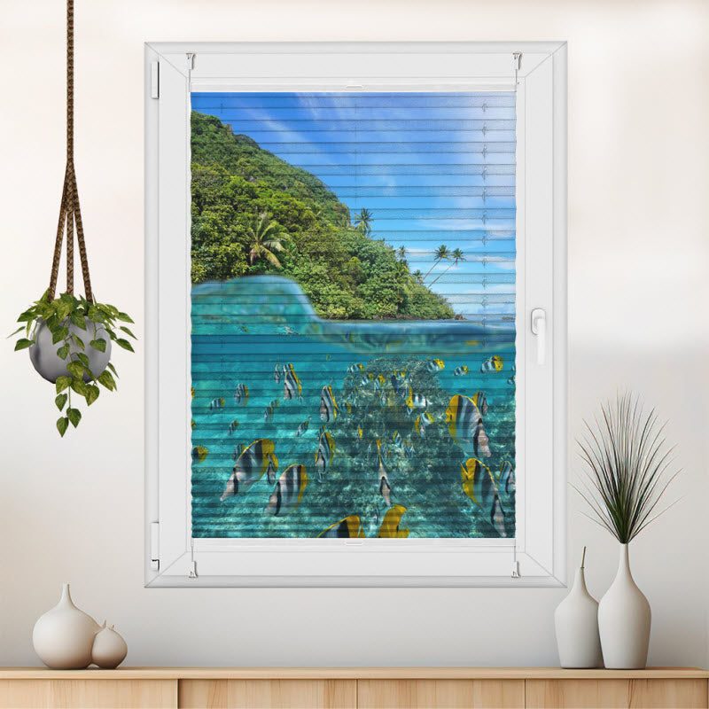 Plissee mit Motiv: Huahine Unterwasser