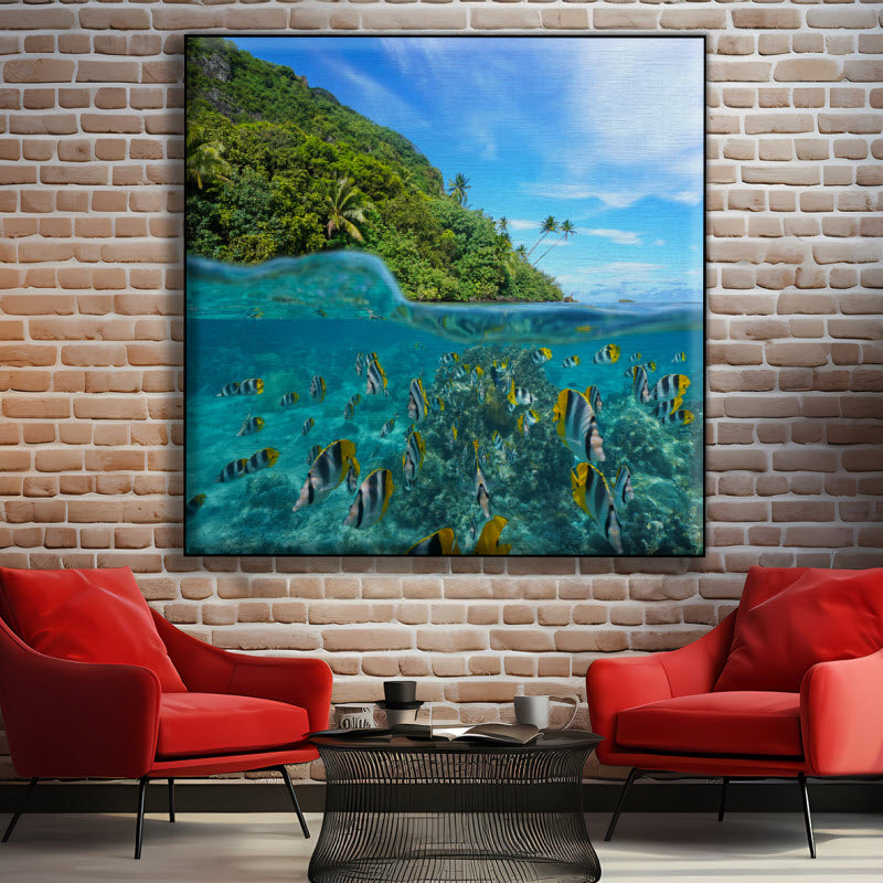 Textilspannrahmen mit Motiv: Huahine Unterwasser