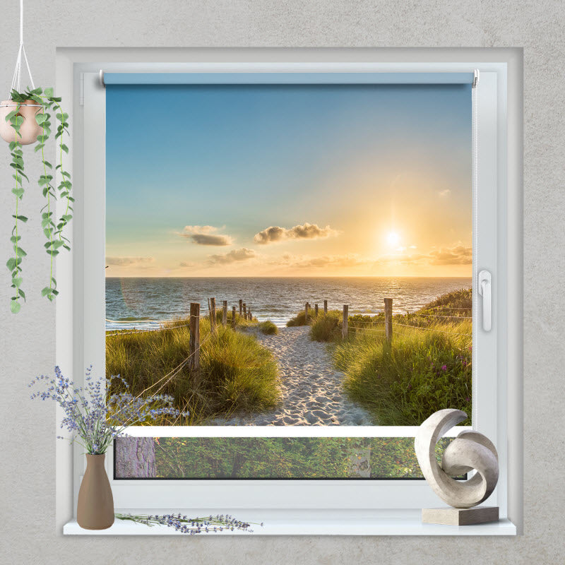 Klemmfix Rollo mit Motiv: Der Weg zum Meer