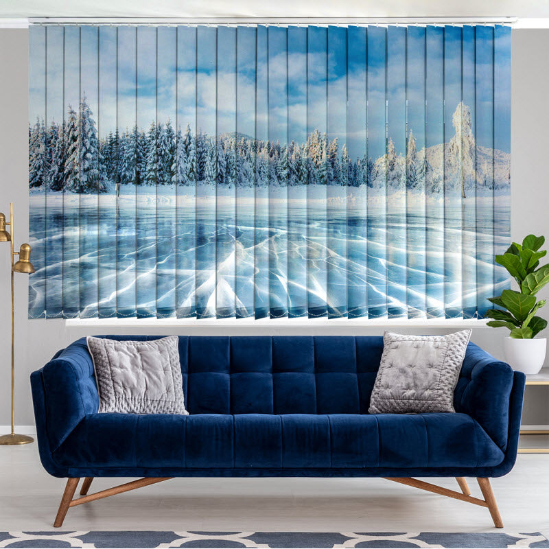 Lamellenvorhang mit Motiv: Blaues Eis