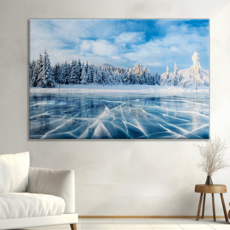 Leinwand mit Motiv: Blaues Eis