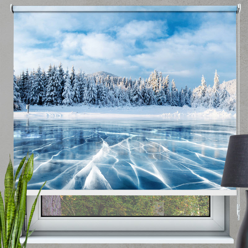 Rollo mit Motiv: Blaues Eis