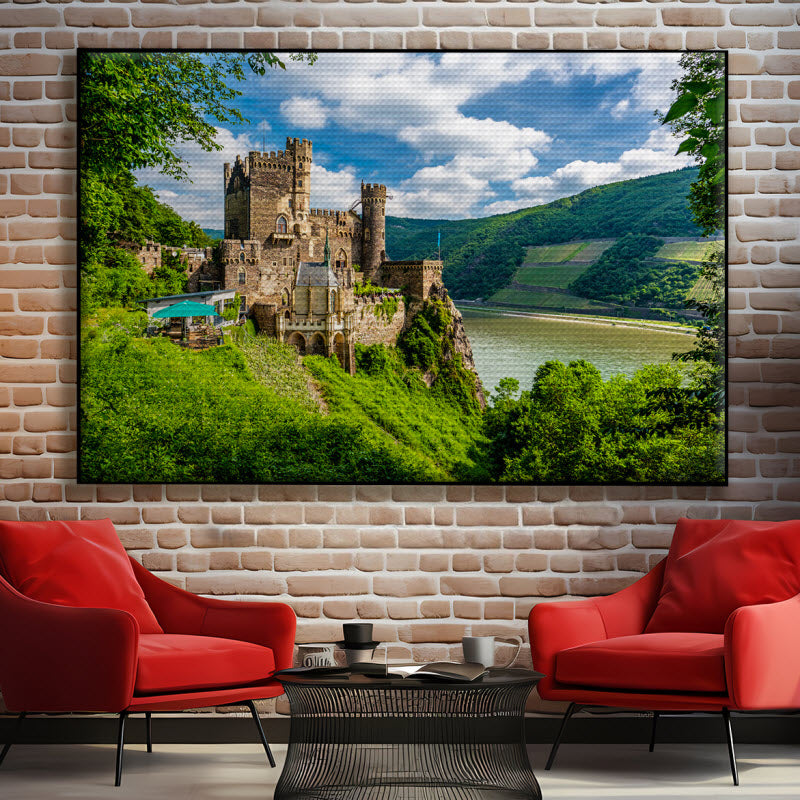 Akustikstoff mit Motiv: Burg Rheinstein