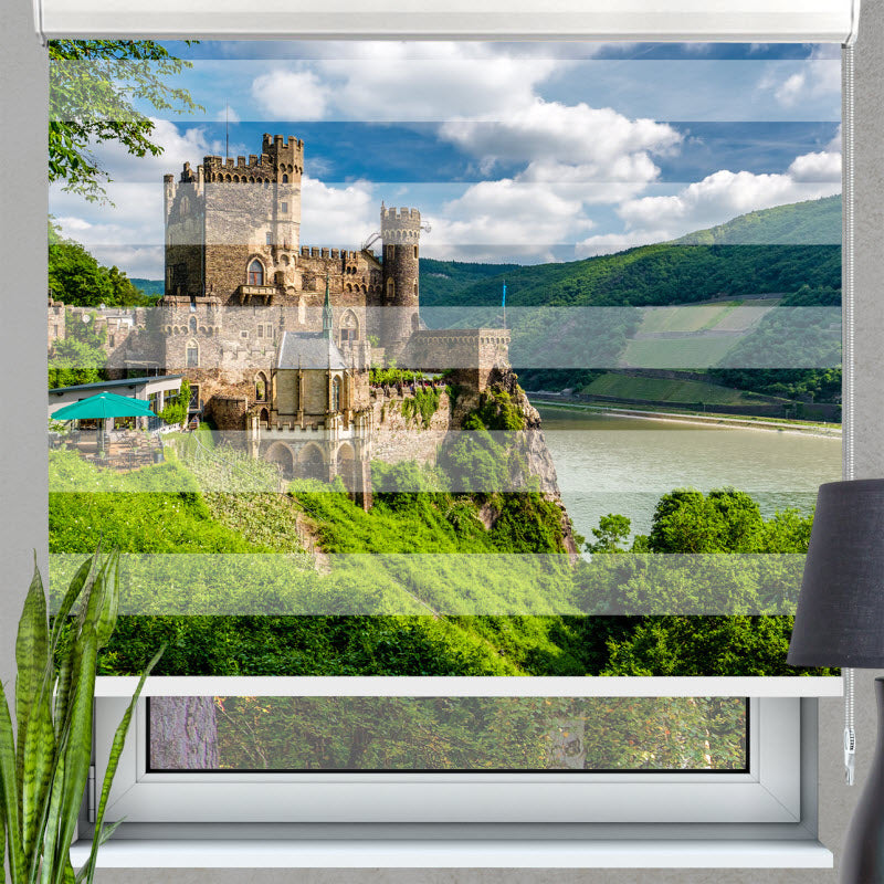 Doppelrollo mit Motiv: Burg Rheinstein