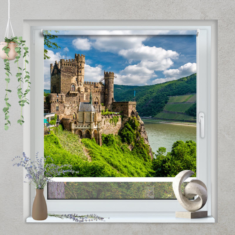 Klemmfix Rollo mit Motiv: Burg Rheinstein