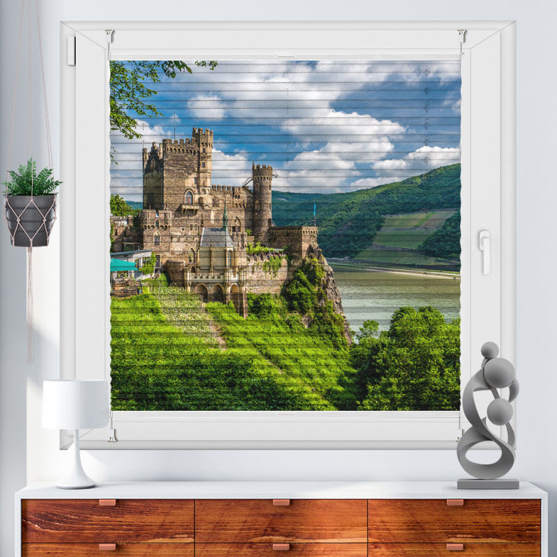 Plissee mit Motiv: Burg Rheinstein