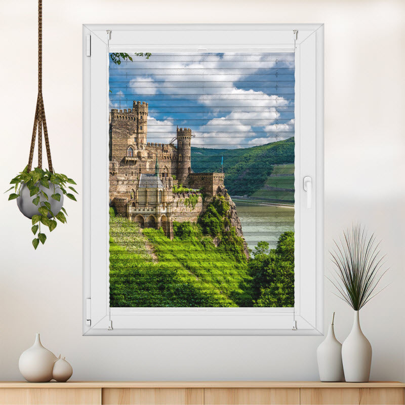 Plissee mit Motiv: Burg Rheinstein