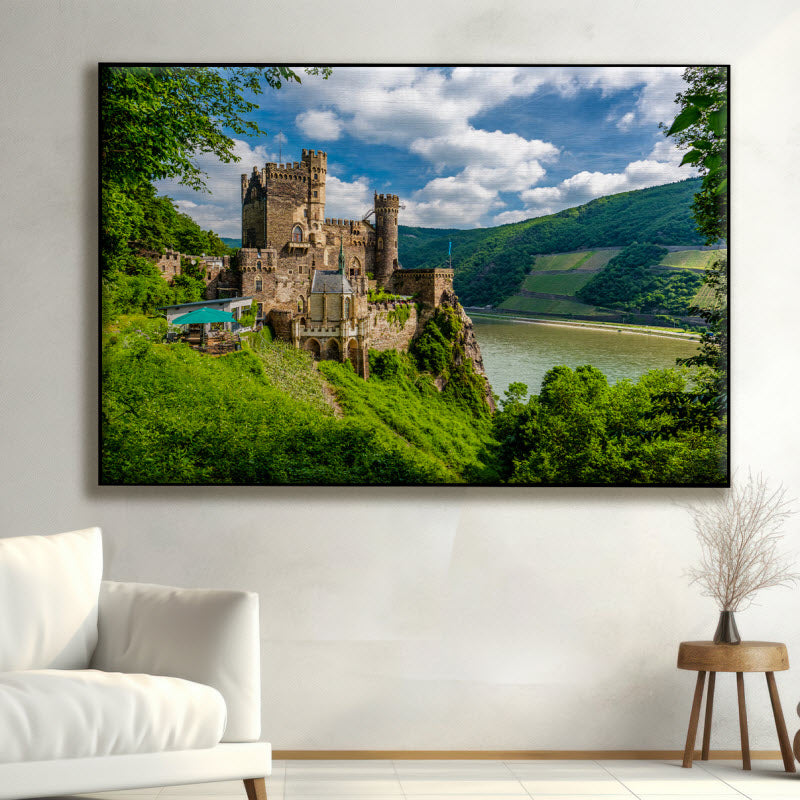 Textilspannrahmen mit Motiv: Burg Rheinstein