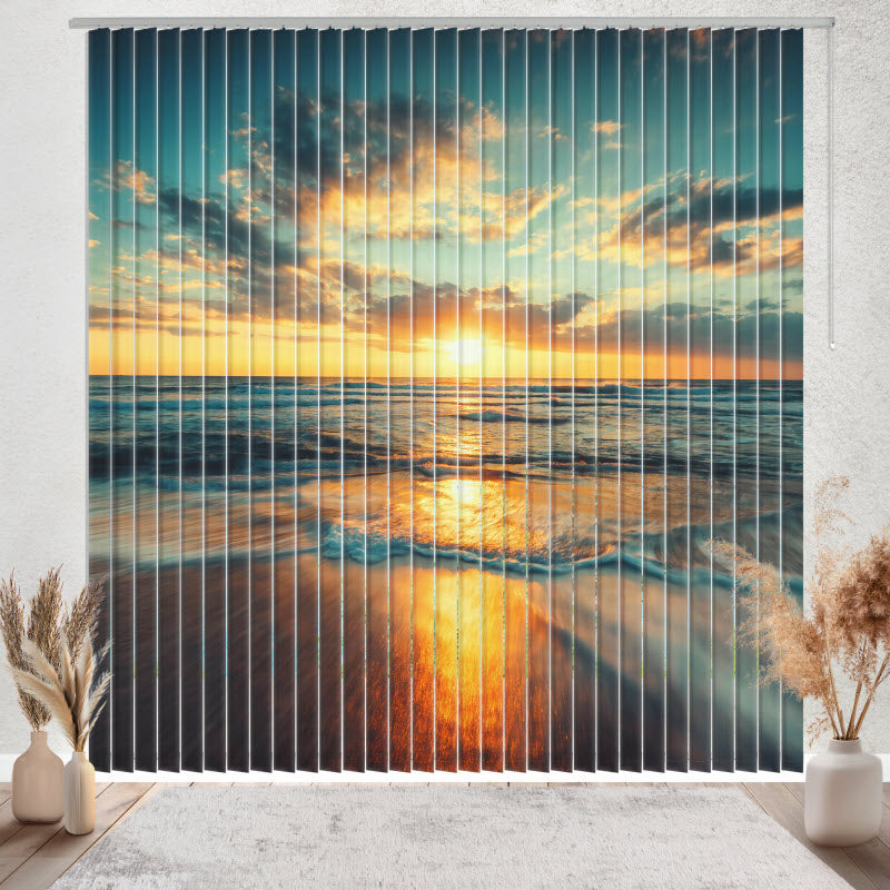Lamellenvorhang mit Motiv: Meer mit Sonnenuntergang