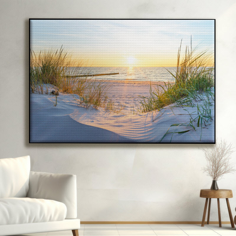 Akustikstoff mit Motiv: Sonnenuntergang an der Ostsee