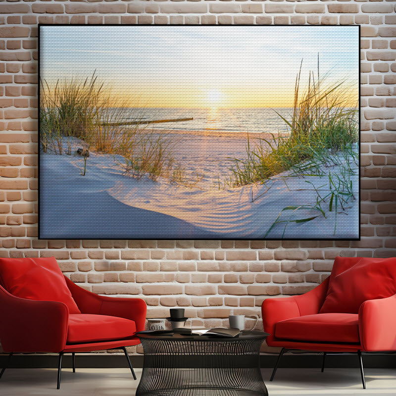 Akustikstoff mit Motiv: Sonnenuntergang an der Ostsee