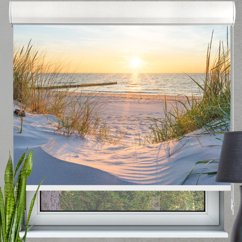 Kassettenrollo mit Motiv: Sonnenuntergang an der Ostsee