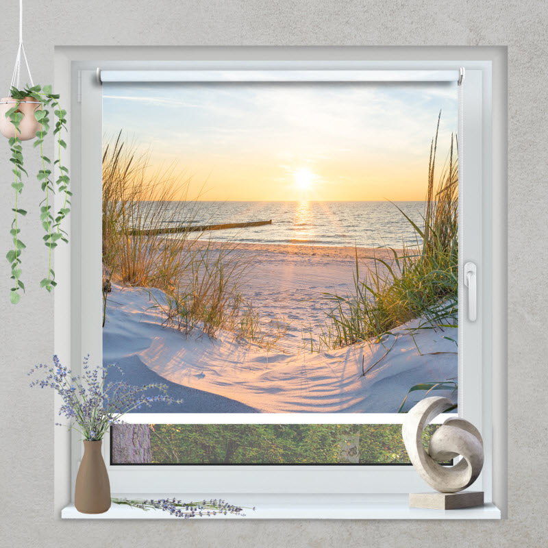 Klemmfix Rollo mit Motiv: Sonnenuntergang an der Ostsee