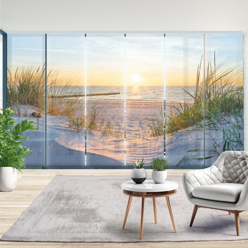 Schiebegardine mit Motiv: Sonnenuntergang an der Ostsee