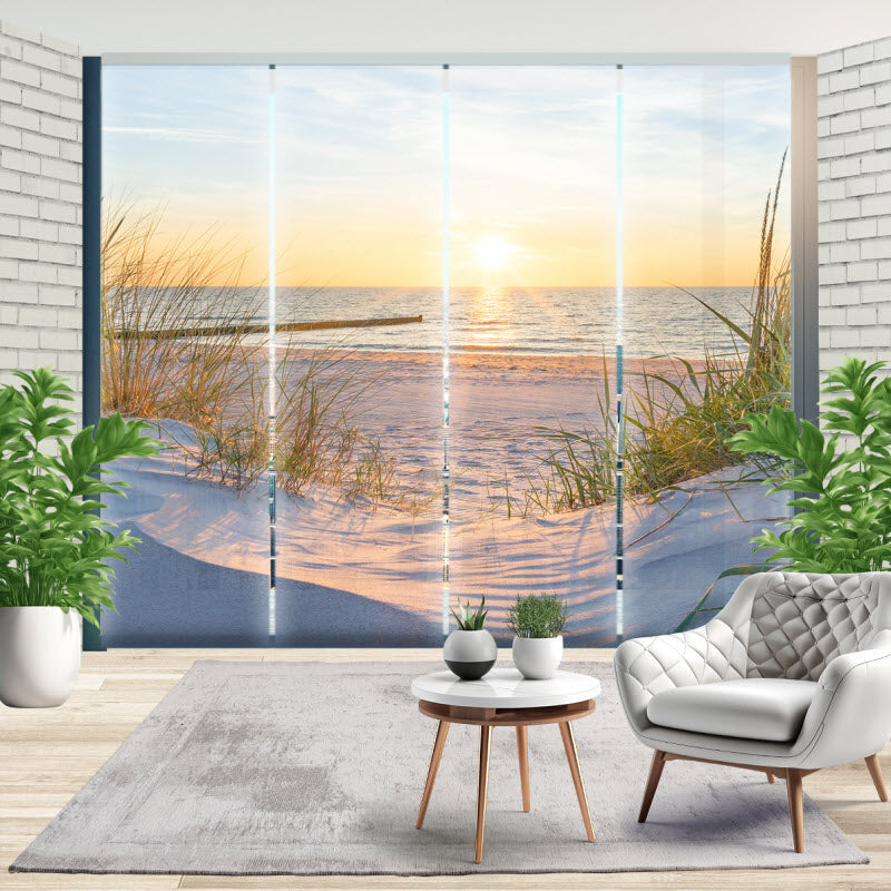 Schiebegardine mit Motiv: Sonnenuntergang an der Ostsee