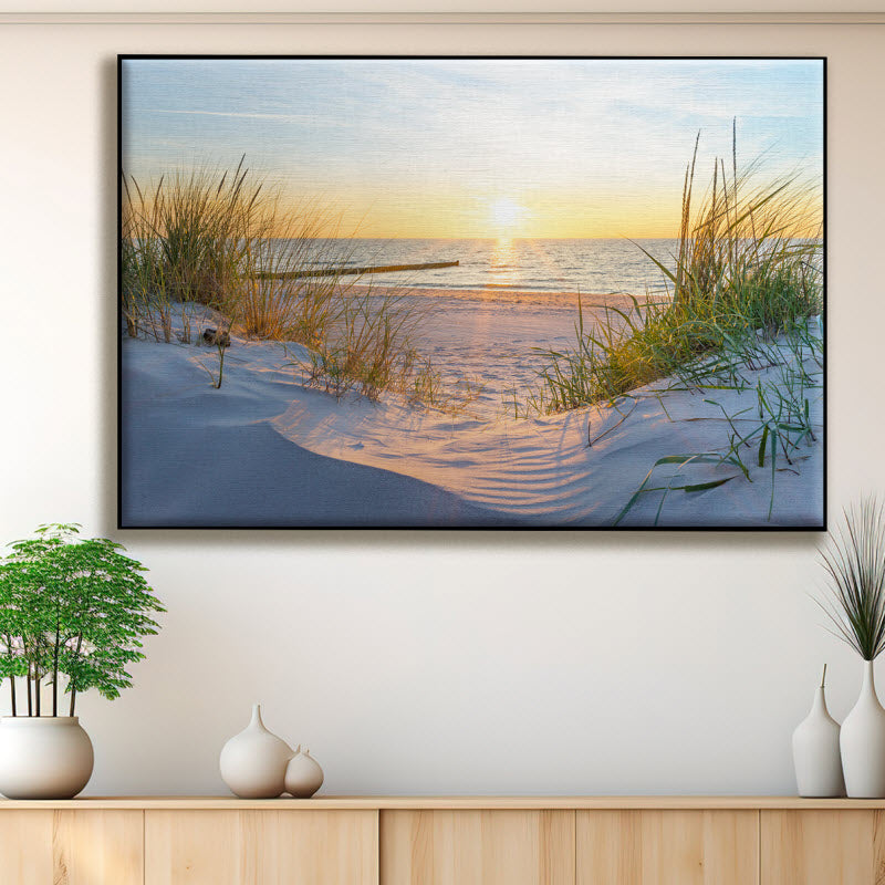 Textilspannrahmen mit Motiv: Sonnenuntergang an der Ostsee