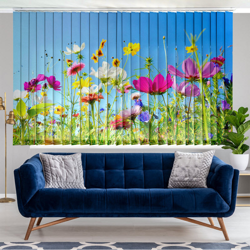 Lamellenvorhang mit Motiv: Bunte Blumenwiese