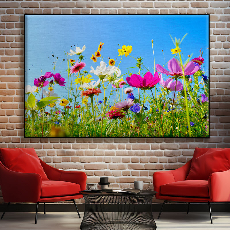 Textilspannrahmen mit Motiv: Bunte Blumenwiese