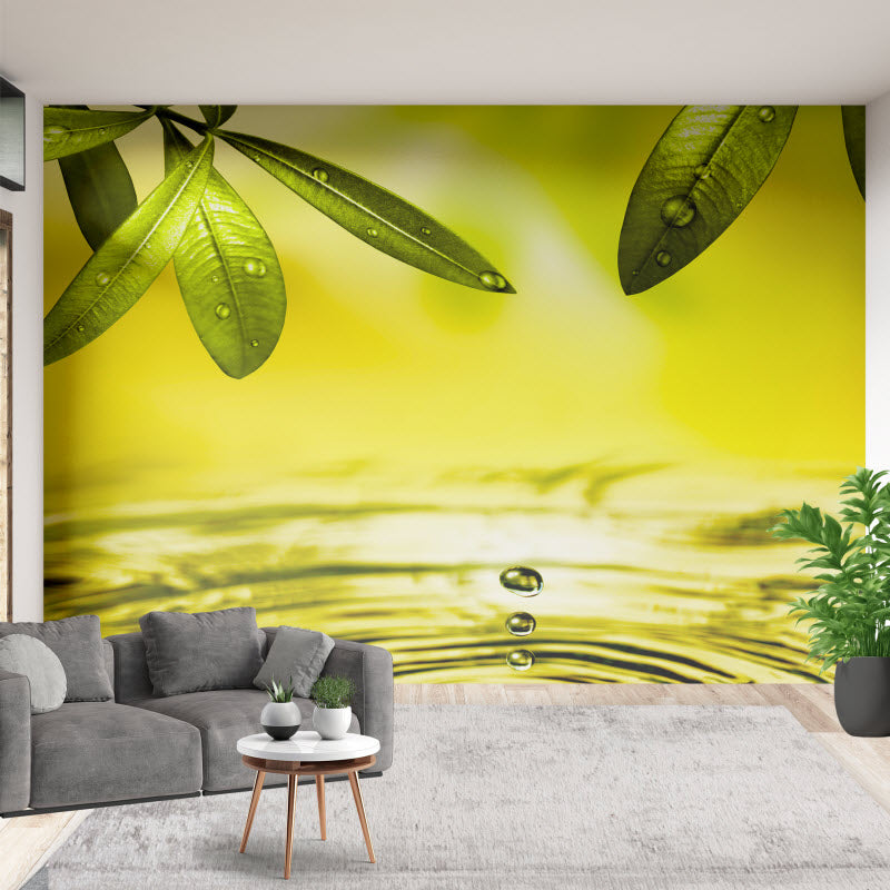 Tapete mit Motiv: Blätter über Wasser