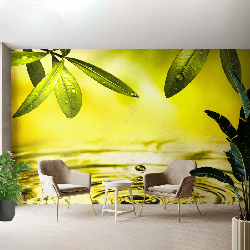 Tapete mit Motiv: Blätter über Wasser