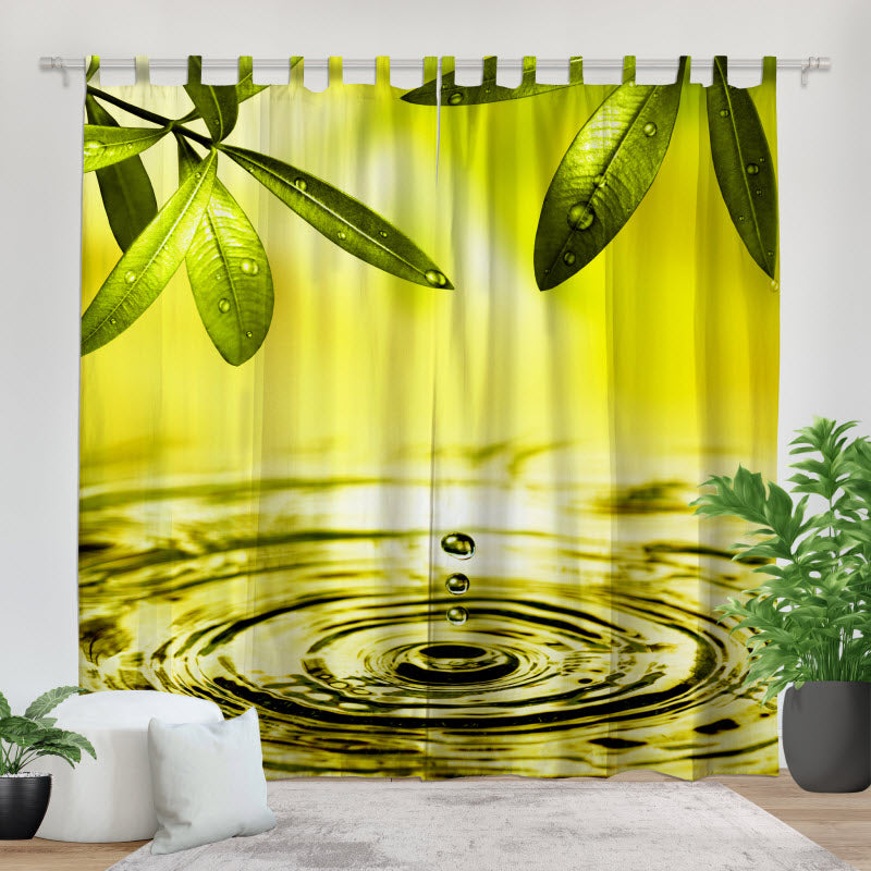 Fotovorhang: Blätter über Wasser