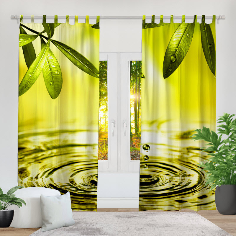 Fotovorhang: Blätter über Wasser