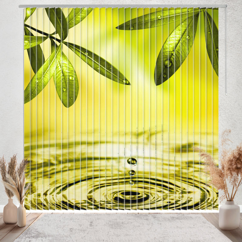 Lamellenvorhang mit Motiv: Blätter über Wasser