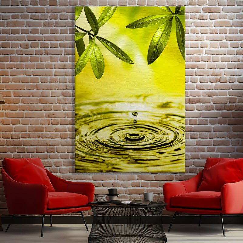 Leinwand mit Motiv: Blätter über Wasser