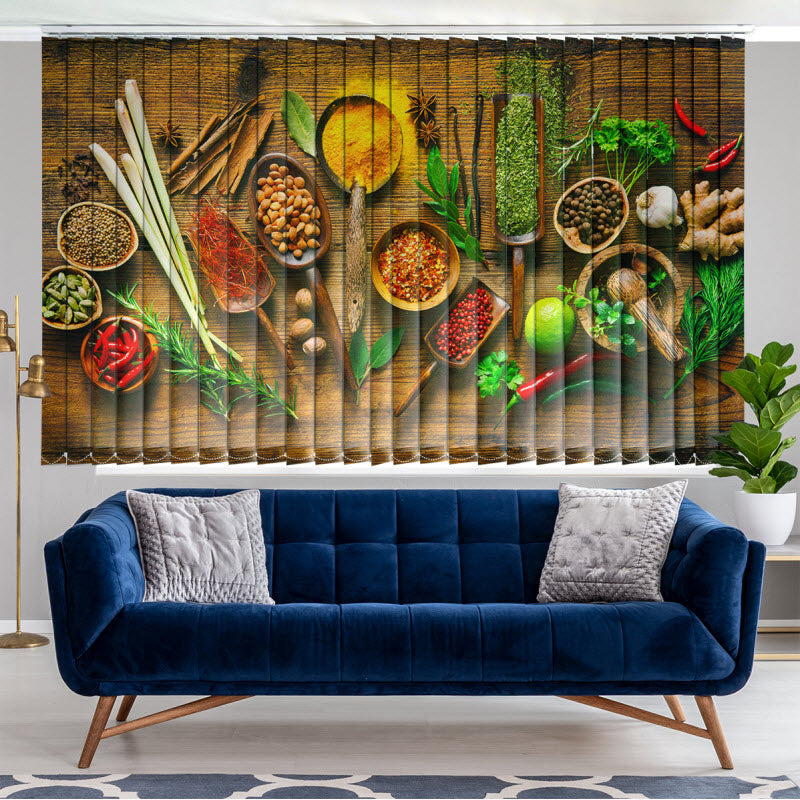 Lamellenvorhang mit Motiv: Gewürze und Kräuter