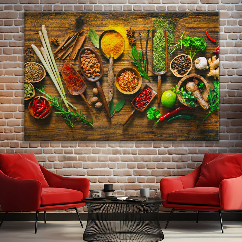 Leinwand mit Motiv: Gewürze und Kräuter