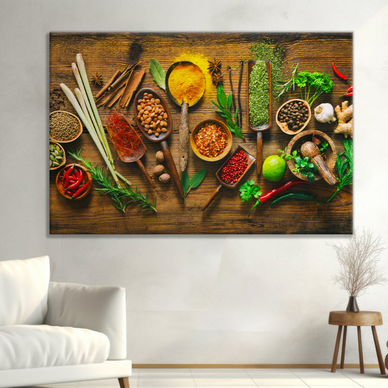 Leinwand mit Motiv: Gewürze und Kräuter