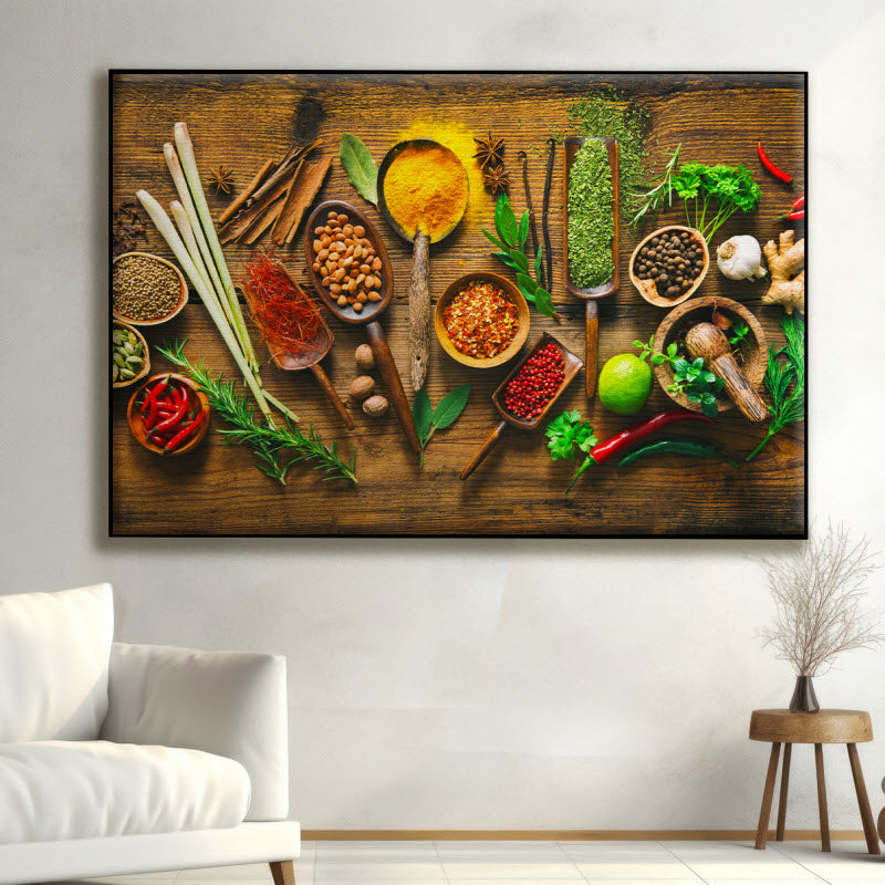 Textilspannrahmen mit Motiv: Gewürze und Kräuter